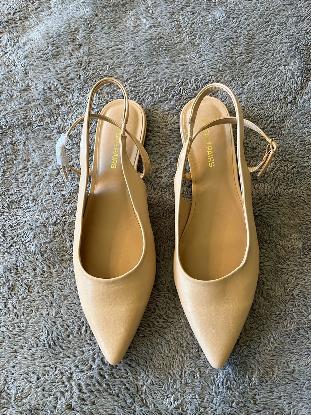 Dream Pairs Nude Pointed Slingback Flats
